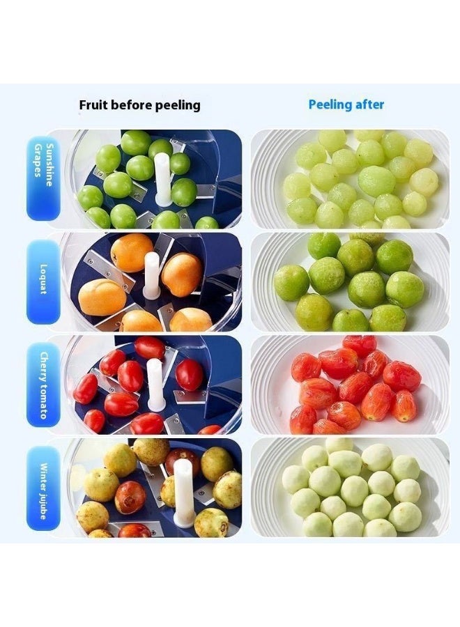 NIBEMINENT نسخة مطورة من آلة تقشير كهربائية، آلة تقشير الثوم الأوتوماتيكية للمطبخ المنزلي، أداة تقشير كهربائية قابلة لإعادة الشحن للفواكه، آلة تقشير متعددة الوظائف للفواكه / الطماطم / العنب، بيضاء - Image 3